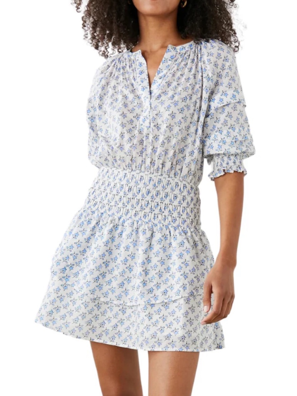 NWOT RAILS MILANA BLOCKPRINT MINI DRESS IN WHITE BLUE IVY SMALL